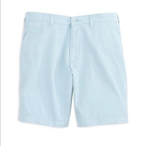 fish hippie calm blue stretch twill shorts